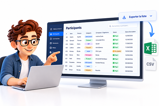 Export Excel des participants inscrits à un événement