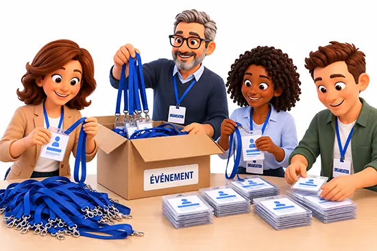 Préparation d'un événement avec la liste des participants inscrits